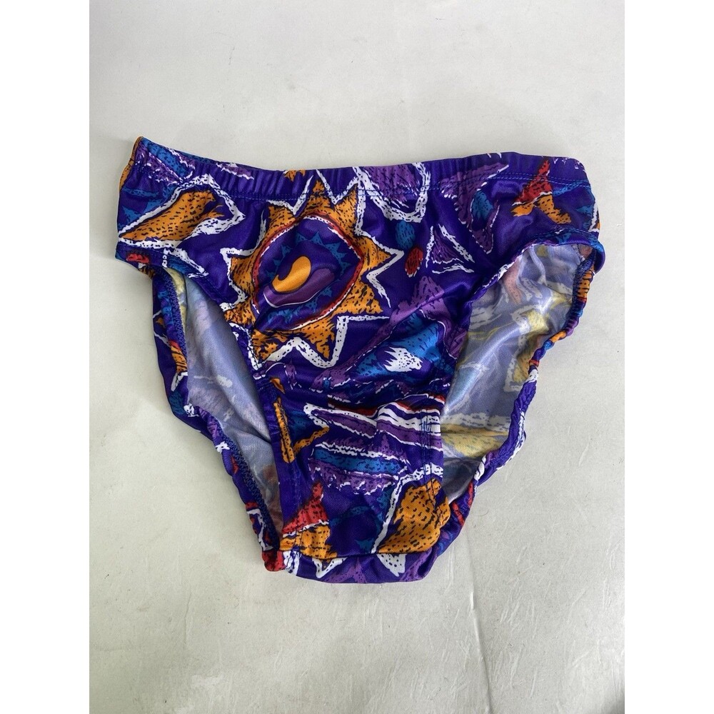 VTG Picopi Mens Size S Low Rise Polyester Fashion Print Brief Underwear 1 Piece
